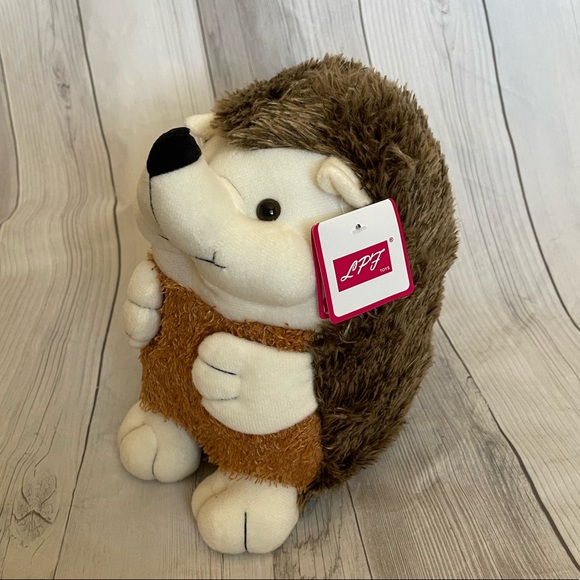 Adorable Brown Cream Hedgehog Plush Stuffed Animal - Picture 2 of 6